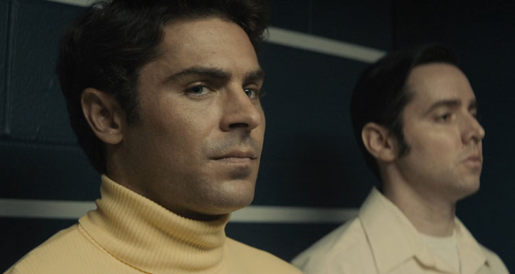Extremely Wicked Shockingly Evil and Vile 2019 Movie Scene Zac Efron as Ted Bundy standing in a lineup