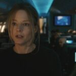 Flightplan 2005 Movie Scene Jodie Foster as Kyle Pratt searching for her daughter on a plane