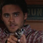 SwitchBack 1997 Movie Scene Jared Leto as Lane Dixon holding a gun pointed at Danny Glover as Bob Goodall as he's starting to suspect he's a serial killer