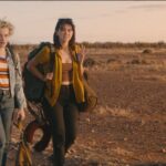 The Royal Hotel 2023 Movie Scene Julia Garner as Hanna and Jessica Henwick as Liv arriving at the place for the first time
